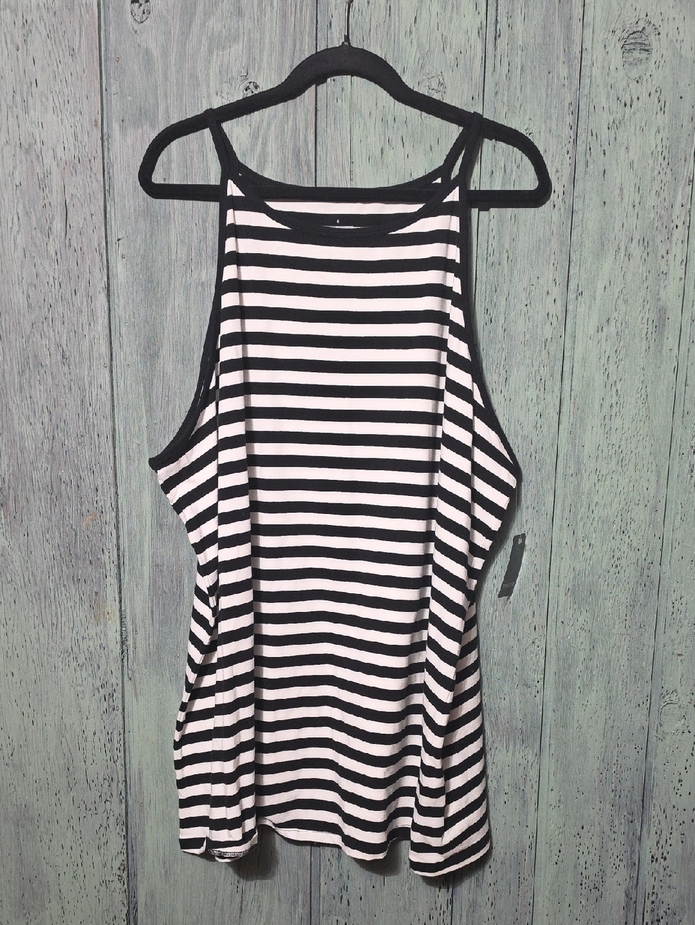 Torrid Black And White Striped High Neck Foxy Cami